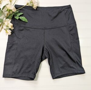 Zell Black High Waist Bike/Athletic Shorts